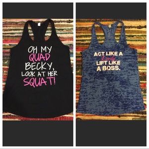 Bundle of 2 workout tanks- size L